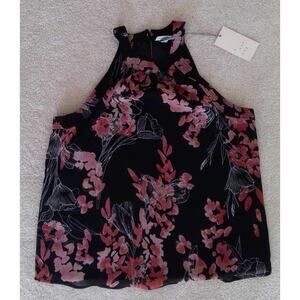 NWT Women's XS Floral Halter High Neck Top